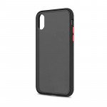 Wholesale iPhone XR Slim Matte Hybrid Bumper Case (Black Red)